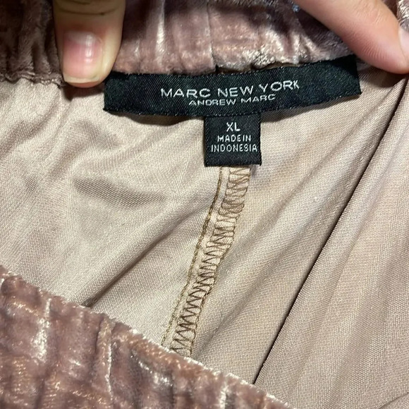 Marc New York Mauve Crushed Velvet Wide Leg Pants Women's Size Extra Large - Picture 6 of 7